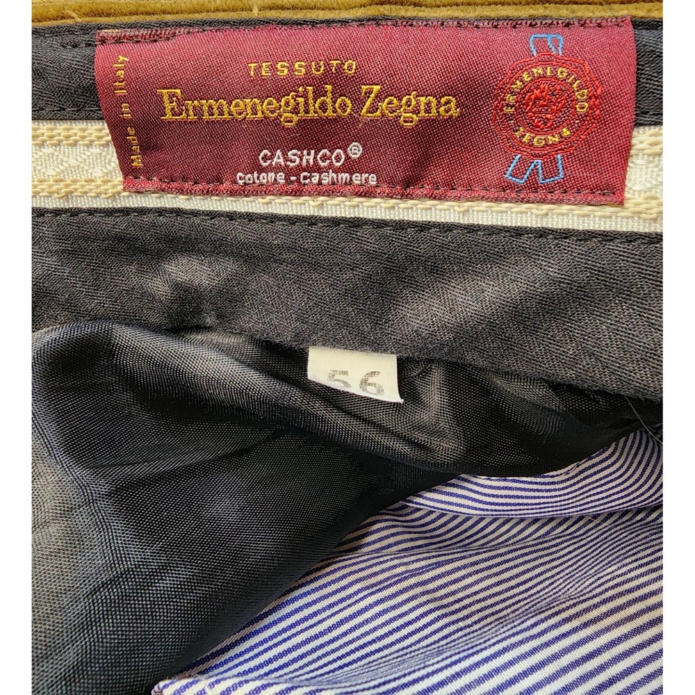 Ermenegildo Zegna Soft Pants Men's Brown  CashCo Hemmed - Picture 9 of 10